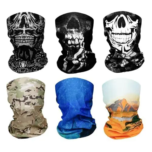 Produktbild: Schlauchschal Herren/Damen, 6 Stück Halstuch Herren, Totenkopf Multifunktionstuch Herren/Damen Scarf, Schlauchtuch Herren, Loop Schal, für Skifahren Motorrad Wandern, Camping, Wandern werden kann