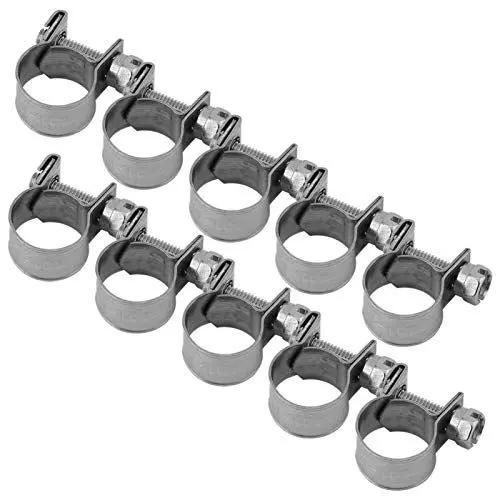Produktbild: Schlauchschelle, Fydun 10 Stück Edelstahl Mini Kraftstoffleitung Rohrschellen Clip 6mm-20mm Schlauchklemmen für Dünnwandige Schläuche in Kleinen Größen wie Luftschlauch, Wasserleitung(11-13Mm)