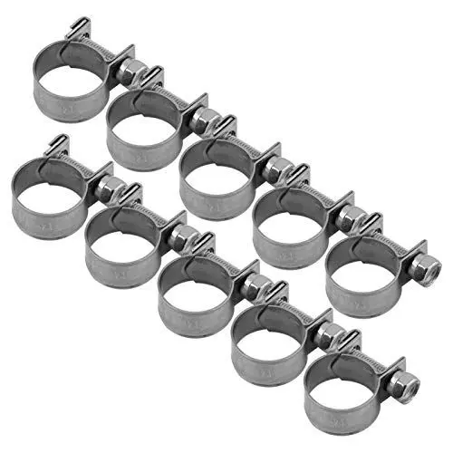 Produktbild: Schlauchschelle, Fydun 10 Stück Edelstahl Mini Kraftstoffleitung Rohrschellen Clip 6mm-20mm Schlauchklemmen für Dünnwandige Schläuche in Kleinen Größen wie Luftschlauch, Wasserleitung(14-16Mm)