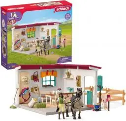 Produktbild: schleich HORSE CLUB | Sattelkammer 42591 | Spielset inkl. Pferdefigur, beweglicher Mädchenfigur, Paddock und viel Pferde Zubehör | tolles Geschenk für Kinder | Pferde Spielzeug ab 5 Jahre | 85 Teile
