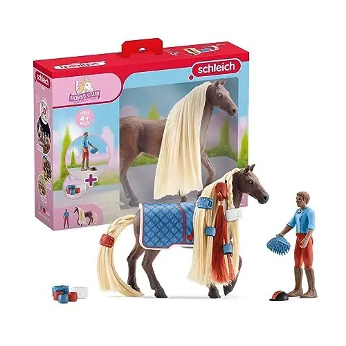 Produktbild: schleich HORSE CLUB 42586 Sofia's Beauties Pferde Styling Spielset mit Figuren - 18-Teiliges Dream Horse Pferdespielzeugset mit Leo und Rocky, Pferd mit Mähne, Pferde Spielzeug ab 4
