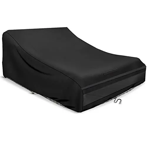 Produktbild: Sonnenliege Abdeckung 2 Personen 200×140×90cm, 420D Abdeckhaube Doppelliege Outdoor Wasserdicht, Doppel Sonnenliege Relaxliege Garten Gartenliege Schutzhülle, Winddicht, UV-Beständiges
