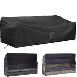 Produktbild: Abdeckung Gartenmöbel 220x80x80,420D Schutzhülle für Loungemöbel, Gartensofa, 3-Sitzer mit Sonnendach, Liegeinsel, Outdoor, wasserdicht, winddicht, Anti-UV