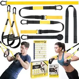 Produktbild: Schlingentrainer, Sling Trainer für EIN Ganzkörpertraining, Schlingentrainer für zuhause mit Großem Griff Türankerbefestigung Tragtasche, Übungsanleitung for Homegym