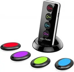 Produktbild: Schlüsselfinder,VINGNUT Wireless Key Finder,1 Sender+4 Empfänger,Drahtloser RF-Gegenstandsfinder mit LED-Taschenlampe für Schlüssel,Geldbörse,Handy und Haustiertracker