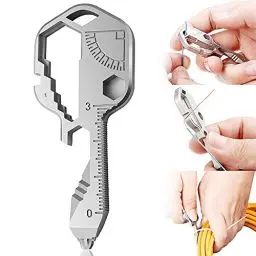 Produktbild: Schlüsselwerkzeug | 24 in 1 Multifunktionaler Outdoor-Schlüssel | Outdoor-Camping | Outdoor-Grundlagen | Geeignet für Outdoor-Notfall-Überlebenswerkzeuge (Edelstahl, Silber)