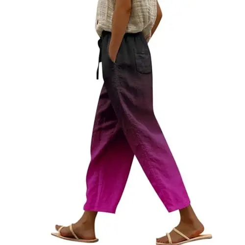Produktbild: Schlupfhose Damen Sommer Leinenhose Damen Jogpants Damen Elegant Sweathose Damen Freizeithose Damen Sommer Leinen Damen Karottenhose Damen Cargohose Damen Joggpants Damen