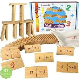 Produktbild: SCHMETTERLINE® Mathe-Domino Rechnen Lernen mit Spaß - Lustiges Rechen-Spiel ab 5 Jahre für 1. Klasse Grundschule (Rechnen bis 20)