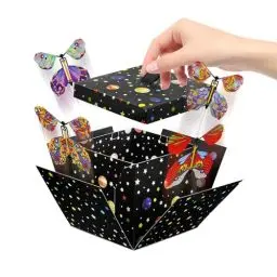 Produktbild: Schmetterling Explosion Geschenkbox, Geschenkverpackung Überraschung, Explosionsbox Geburtstag, Geschenkbox Geburtstag für Valentinstag Weihnacht Muttertag Geburtstag Hochzeit, 12x12x12cm