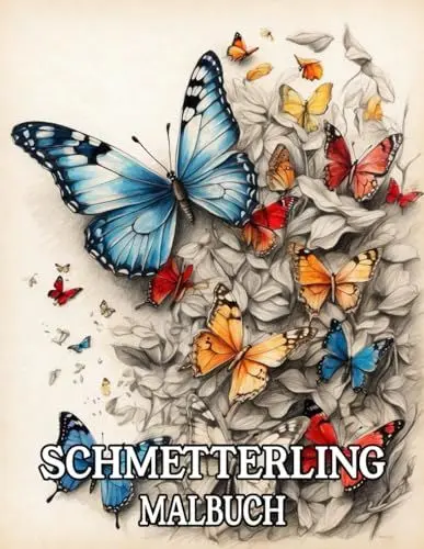 Produktbild: Schmetterling Malbuch für Erwachsene: Ausmalbuch mit 50 wunderschönen Motiven von Schmetterlingen Blumen und Natur für Stressabbau und Entspannung