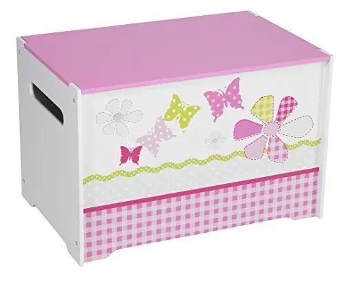 Produktbild: Schmetterlinge und Blumen - Spielzeugkiste für Kinder – Aufbewahrungsbox für das Kinderzimmer