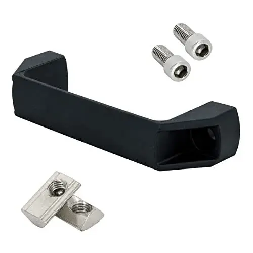 Produktbild: SCHMIDT systemprofile Bügelgriff Nut 8 138x25x40mm Kunststoff schwarz Griff Türgriff Handgriff Haltegriff Ziehgriff Aluprofil-Zubehör