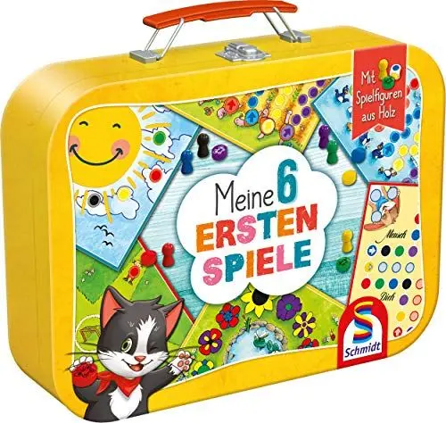 Produktbild: Schmidt Spiele 40591 Meine 6 Ersten Spiele Im Metallkoffer, Kinderspielesammlung, Bunt