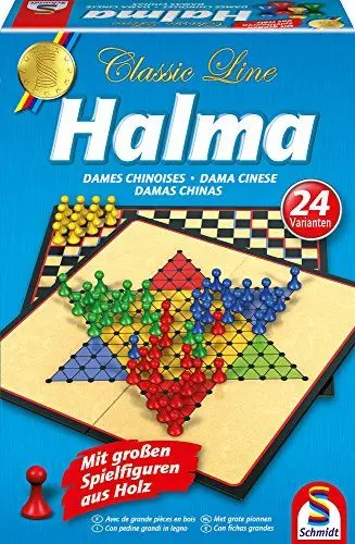 Produktbild: Schmidt Spiele 49217 Classic Line, Halma, mit großen Spielfiguren aus Holz