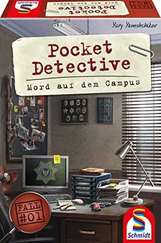 Produktbild: Schmidt Spiele 49377 Pocket Detective, Mord auf dem Campus, Krimi-und Dedektivspiel, Familienspiel