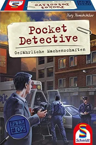 Produktbild: Schmidt Spiele 49378 Pocket Detective, Gefährliche Machenschaften, Krimi-und Dedektivspiel, Familienspiel