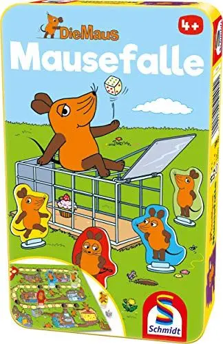 Produktbild: Schmidt Spiele 51405 Die Maus, Mausefalle, Bring mich mit Spiel in der Metalldose, grün