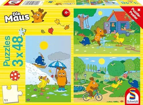 Produktbild: Schmidt Spiele 56213 Viel Spaß mit der Maus, 3x48 Teile Kinderpuzzle