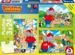 Produktbild: Schmidt Spiele 56400 Benjamin Bluemchen, Zoo, 3x24 Teile Kinderpuzzle, Bunt