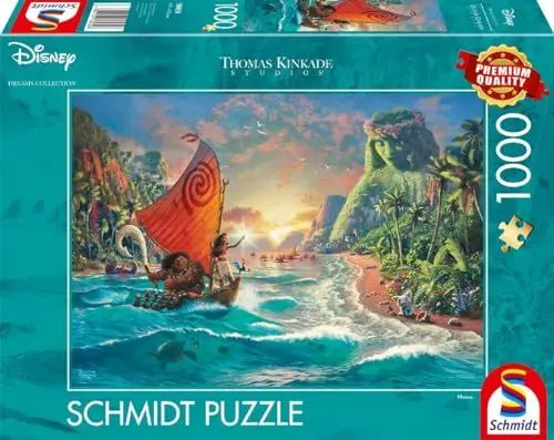 Produktbild: Schmidt Spiele 58030 Thomas Kinkade, Disney, Vaiana, Moana, 1000 Teile Puzzle, Normal, Schwarz, Weiß