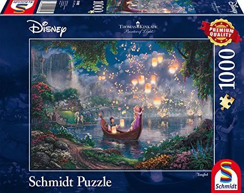Produktbild: Schmidt Spiele 59480 Thomas Kinkade, Disney, Rapunzel, 1000 Teile Puzzle, single, Meerkleurig