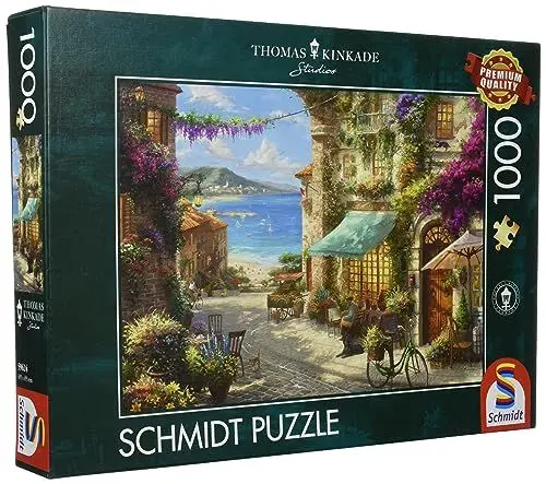 Produktbild: Schmidt Spiele 59624 Thomas Kinkade, Café an der italienischen Riviera, 1000 Teile Puzzle
