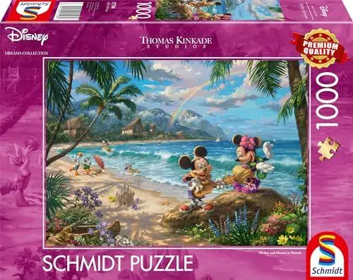 Produktbild: Schmidt Spiele Thomas Kinkade 57528, Disney, Mickey und Minnie in Hawaii, 1000 Teile Puzzle, bunt(Exklusiv bei Amazon)