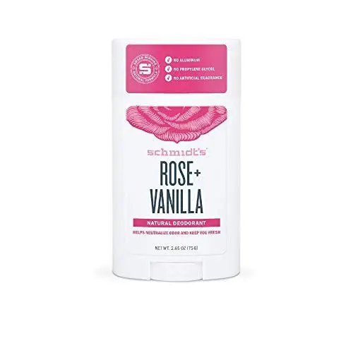 Produktbild: Schmidt's natürlicher Deo Stick Rose & Vanille Deodorant ohne Aluminium vegane Naturkosmetik für langanhaltende Frische 58 ml 1 Stück
