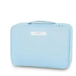 Produktbild: Schminktasche Damen, Make Up Organizer Tasche Aesthetic Blau Kosmetiktasche wasserdichte Reise Kulturbeutel Tragbare Kulturtasche Beauty Tasche für Damen und Mädchen