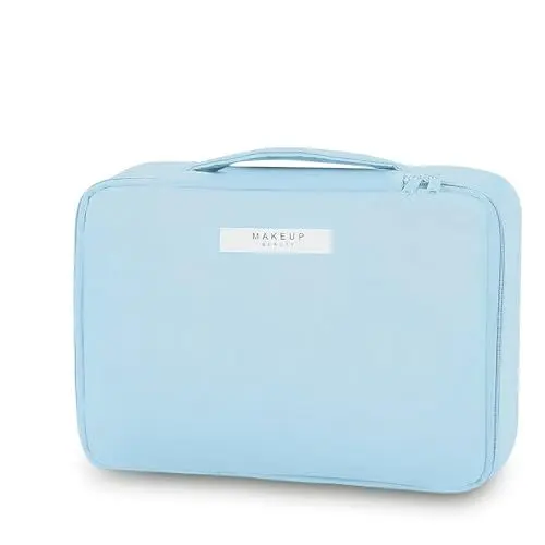 Produktbild: Schminktasche Damen, Make Up Organizer Tasche Aesthetic Blau Kosmetiktasche wasserdichte Reise Kulturbeutel Tragbare Kulturtasche Beauty Tasche für Damen und Mädchen