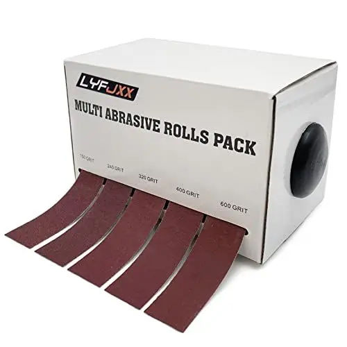 Produktbild: Schleifpapier, 5 Stück, mit Spender, abziehbarer Schleiftuchrolle, Metall, Glas, Tischlerei, Schleifpapier (5 Rolle 8 m)
