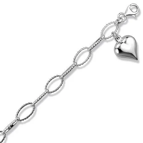 Produktbild: Schmuck-Pur Echt Silber Armband mit Herz-Behang Bettelarmband