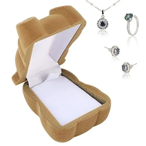 Produktbild: YUYTE Schmuckschatulle, Jewelry box, Brown Bear Ring Box Einfache Retro Kleine Exquisite Ring Aufbewahrungsbox Zum Aufbewahren von Schmuck für Ringe,Ohrringe,Halskette,