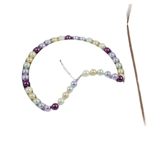 Produktbild: Schmuckwilli Perlenkette für Damen - 45cm Länge mit 10mm großen multifarbig runden Mallorca Perlen - Elegante Kette mit Muschelkernperlen für jeden Anlass