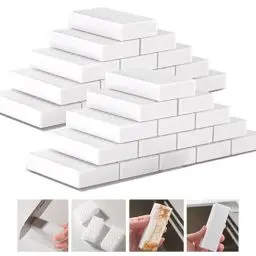 Produktbild: Schmutzradierer Schwamm, 20 Stück 2-Fach Verdichtete Radierschwamm Putzschwamm Zauberschwamm Melamin Schwamm Magic Sponge, Wunderschwamm Weiß Reinigungsschwamm für Haushalt, Küche, Schuhschwamm