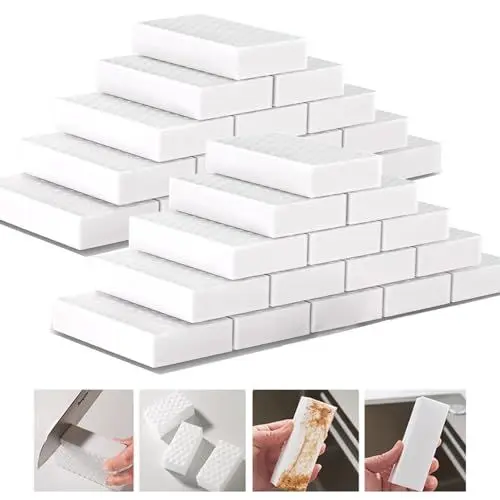 Produktbild: Schmutzradierer Schwamm, 20 Stück 2-Fach Verdichtete Radierschwamm Putzschwamm Zauberschwamm Melamin Schwamm Magic Sponge, Wunderschwamm Weiß Reinigungsschwamm für Haushalt, Küche, Schuhschwamm