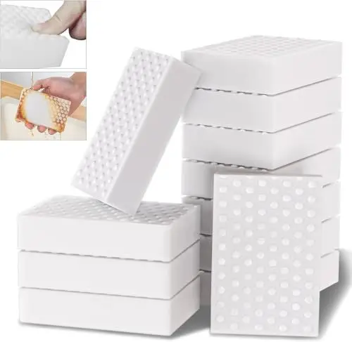 Produktbild: Schmutzradierer Schwamm 8 Stück, (2X verdichtet) Weiß Extra Stark Melamin Zauberschwamm, Multifunktional & Kratzfrei Radierschwamm Putzschwamm für Haushalt, Küche, Bad, Schuhe & Wand 10x7x2cm