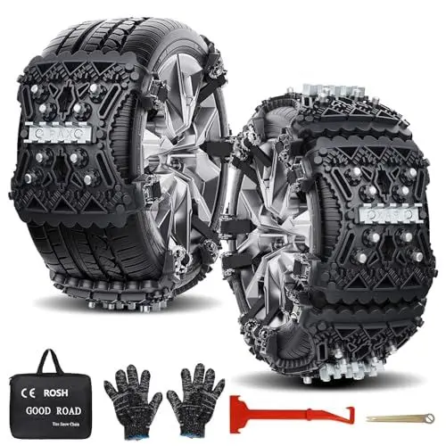 Produktbild: Schneeketten, 6 Stück Universal Auto Schneeketten Reifenketten für Reifenbreite 165-285 mm, Rutschfeste Notfall-Schneereifenketten Snow Chains für meisten PKW LKW SUV