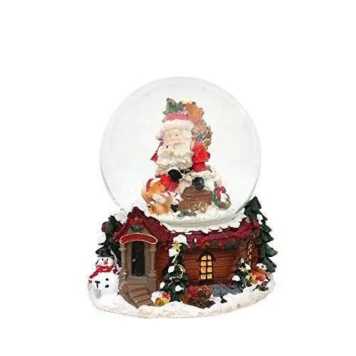 Produktbild: Schneekugel, Weihnachtsmann mit Geschenken und Sound, Maße H/B/Ø Kugel: ca. 14,5 x 13,5 cm/Ø 10 cm.