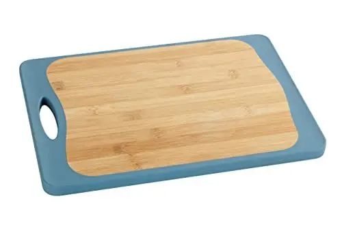 Produktbild: WENKO Schneidebrett Kombi M - Küchenbrett, Schneidbrett mit Saftrille und Griff, antibakteriell, Polypropylen, 28.5 x 1.5 x 20 cm, Weiß