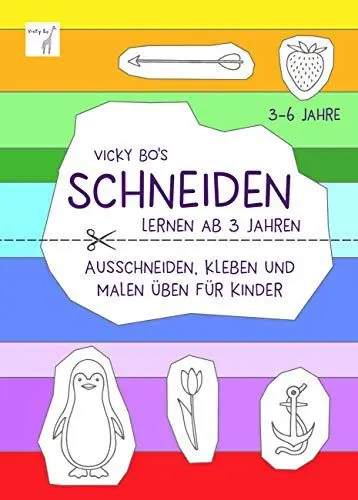 Produktbild: Schneiden lernen ab 3 Jahre. Ausschneiden, kleben und malen üben für Kinder. Schneidebuch: Malbuch
