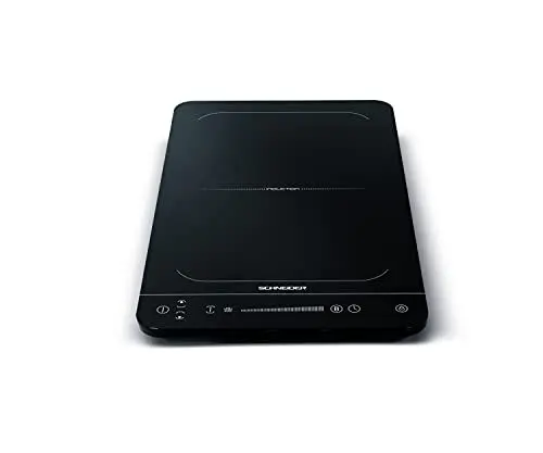 Produktbild: SCHNEIDER mobiles Induktionskochfeld 2 Platten mit 3500 W, variables Kochfeld, Topferkennung und 10 Stufen, elektrische Kochplatte mit Timer, Kindersicherung, Überhitzungsschutz und Touch, schwarz