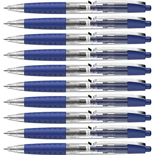 Produktbild: Schneider 101003 Gelion Plus Gelschreiber (wechselbare Mine, Strichstärke F, ultra schnelltrocknend) 10er,Packung blau