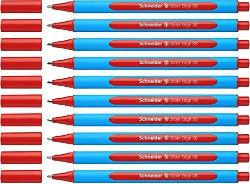 Produktbild: Schneider 152202 Slider Edge XB Kugelschreiber (Strichstärke: XB, dokumentenecht, Dreikant-Stift) 10er Packung rot