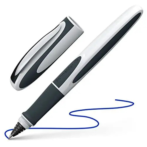 Produktbild: Schneider 187849 Ray Tintenroller (Nachfüllbar mit Standard Tintenpatronen, geeignet für Rechts- und Linkshänder) weiß/dunkelgrau