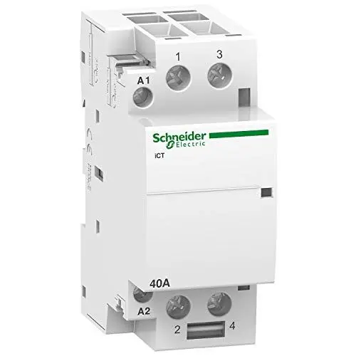 Produktbild: Schneider Electric Installationsschütz Acti9 iCT, 2-polig, 40A, 2S, 220/240V, 50Hz, weiss, Artikelnummer A9C20842
