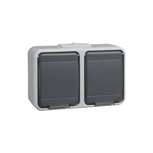 Produktbild: Schneider Electric 445409, 250 V, Basaltgrau, 1x Steckdose 2fach
