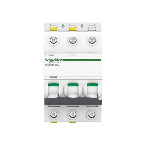 Produktbild: Schneider Electric Leitungsschutzschalter Acti9 iC60N, 3-polig, 16A, B-Charakteristik, Artikelnummer A9F03316
