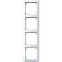Produktbild: Schneider Electric Merten 389419 1-M-Rahmen 4fach für Steckdosen und Schalter, Polarweiß glänzend, Made in Germany