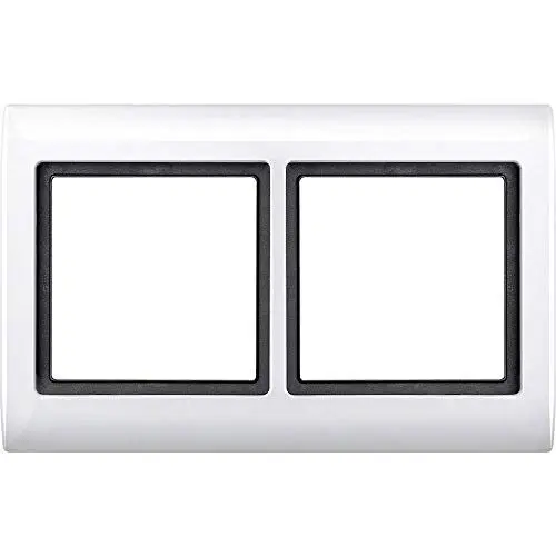Produktbild: Schneider Electric Merten 400219 AQUADESIGN-Rahmen für Steckdose und Schalter 2-fach, IP44, Polarweiß